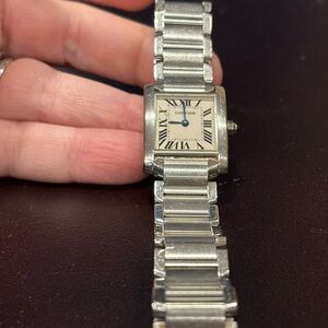 Cartier Silver Timepiece with Cream Dial